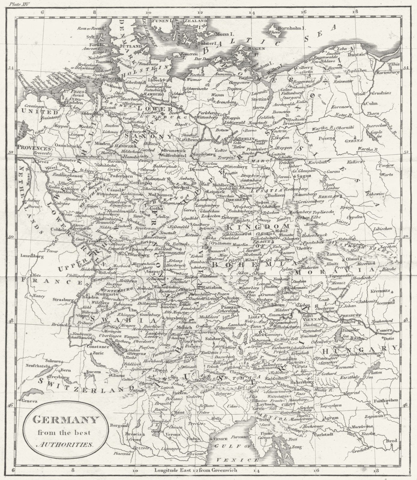 GERMANY. Guthrie 1808 old antique vintage map plan chart